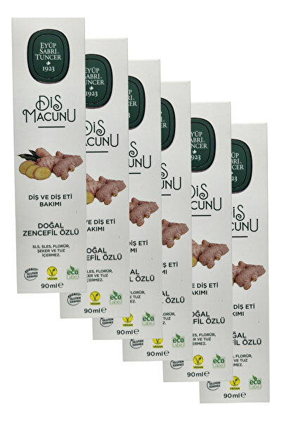 Eyüp Sabri Tuncer Diş Macunu Doğal Zencefil Özlü 90ml x 6 Adet
