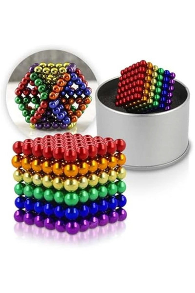AyrStore NO NAME Renkli Manyetik Mıknatıs Toplar 5mm 216 Adet Neocube Neo Cube Küp