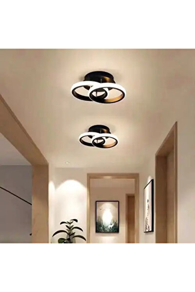 LED CONCEPT Lustra LED cu 3 tipuri de lumina, neagra, rotunda, 20W, lumina re...