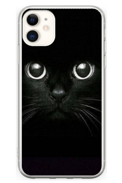 Atlas Персонализиран 360-градусов калъф за Apple iPhone 11, Черна котка #1, S...