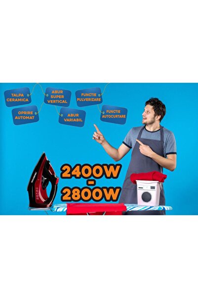 Hausberg Žehlička HB-7840RS, keramická, samočisticí, proti vodnímu kameni, 30...