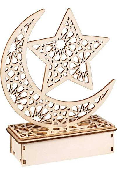 Raffine Eid And Ramadan Mubarak Openwork Moon Start Pattern Table Light Yello...