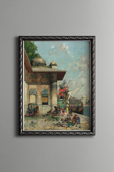 epiqart Market Place, Istanbul - Vintage Patterned Frame