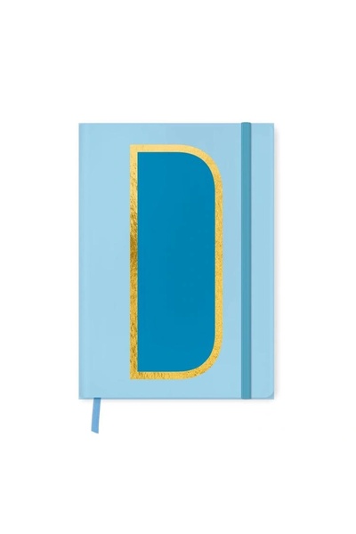 Fabooks DEFFTER MONOGRAM HARF BASKILI LASTİKLİ SERT KAPAK ÇİZGİLİ DEFTER 168 SYF - D