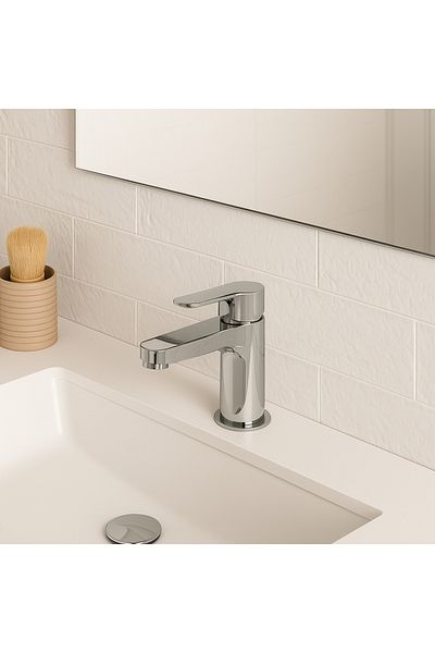 remer Rubinetterie Winner W10P washbasin mixer, single lever, pop-up valve, ceramic cartridge