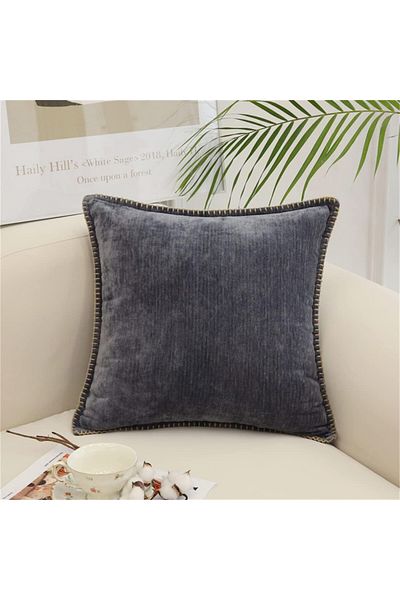 OYIMUA Set of 2 cushion covers, textile, grey, 45 x 45 cm