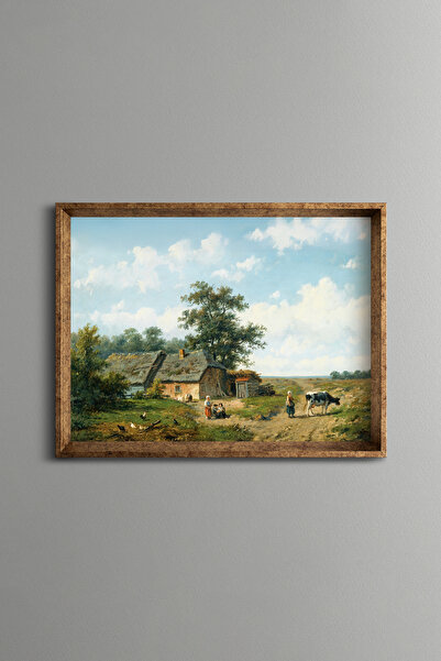 epiqart Village Scenery - Vintage Patterned Frame