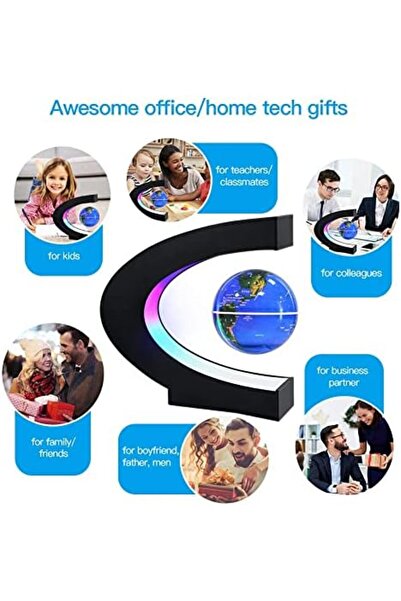 eWINNER Magnetic Levitation Floating World Map Globe with LED Light