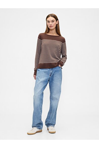 GAP Kadın Kahverengi Striped Pullover