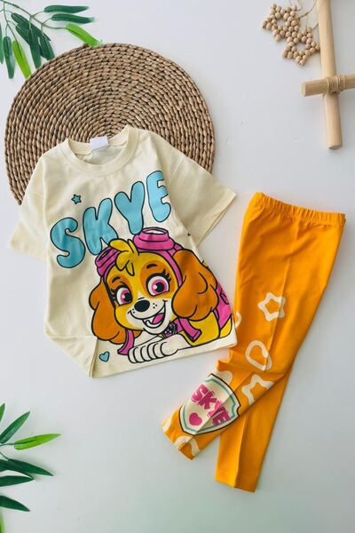 Minigimin Cicileri Set cu colanți pentru fetiță cu imprimeu Ciciles Sky Pw pe...