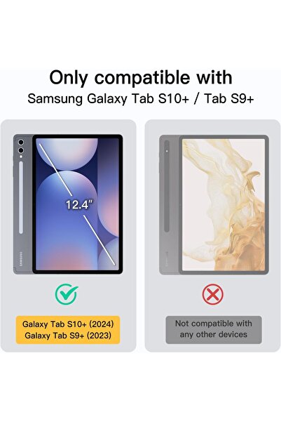 JETech Case for Samsung Galaxy Tab S10 Plus / Tab S9 Plus 12.4-inch with Pen Holder, Light Green