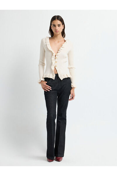 adL Volanlı Triko Hırka