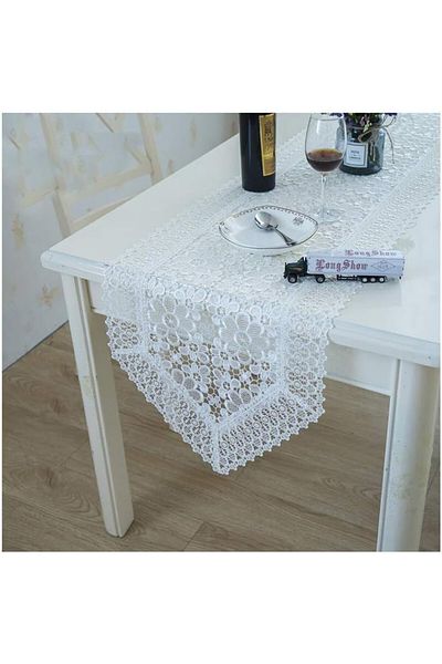 BaronHong tablecloth, polyester, white, 150 x 150 cm