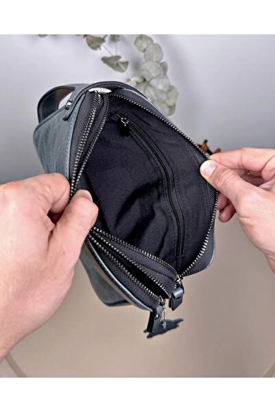 Fil Deri Genuine Leather Handheld Double Zipper Men's Handbag 2101