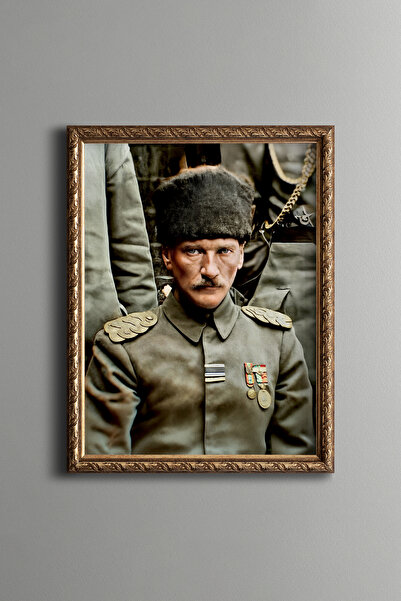 epiqart Mustafa Kemal Atatürk - Vintage Desenli Çerçeve