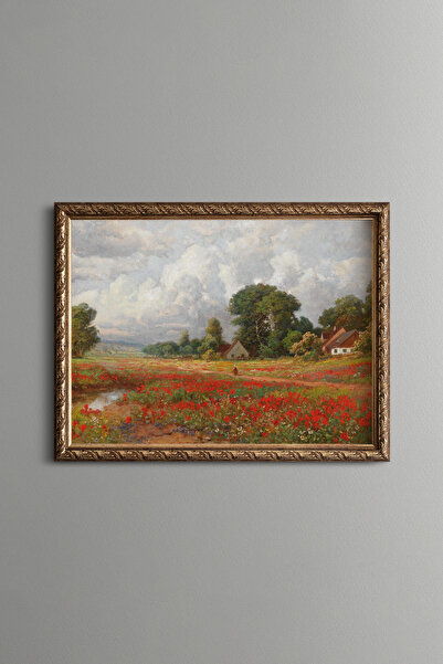 epiqart Gelincik Tarlası - Vintage Desenli Çerçeve