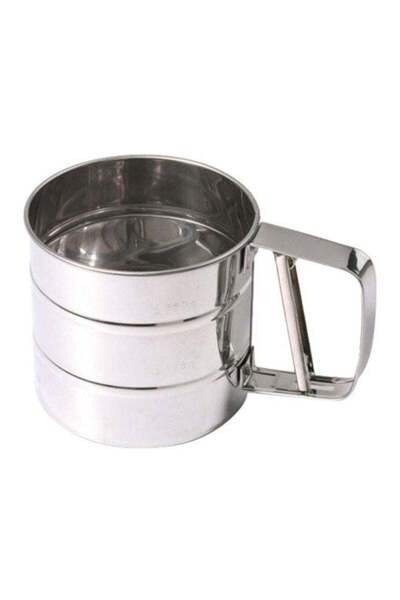 Generic Chengor Stainless Steel Shaker Sieve Cup Silver 8x6x6inch