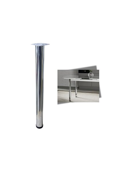 Adem Koç Krom Kaplama Masa Ayağı, Metal Masa Ayağı 71 cm Tablalı Çap: 60 mm (Montaj Vidaları Dahil)