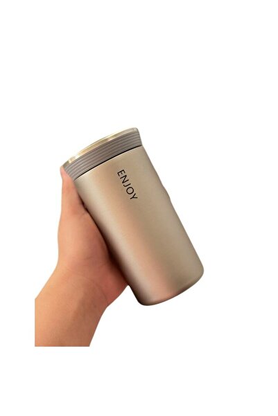 Mixbo Cana pentru Cafea si Ceai Mixbo, Model Enjoy, Otel Inoxidabil, Gri Metalizat, 350 ml