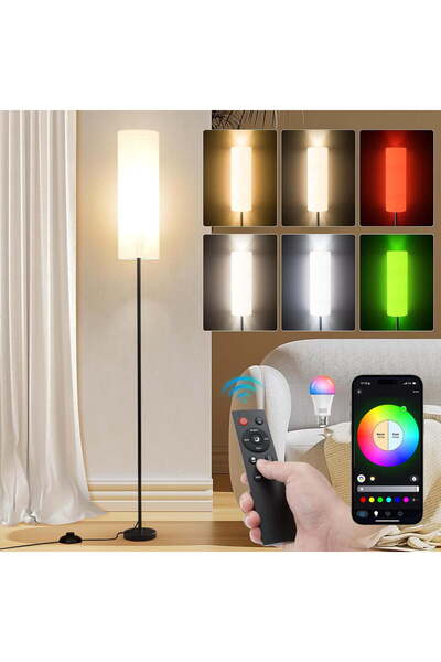 Saharaz Nordic Modern Floor Lamp,with Bluetooth Remote,3 Color Temperature,9W LED Bulb,Perfect for Home