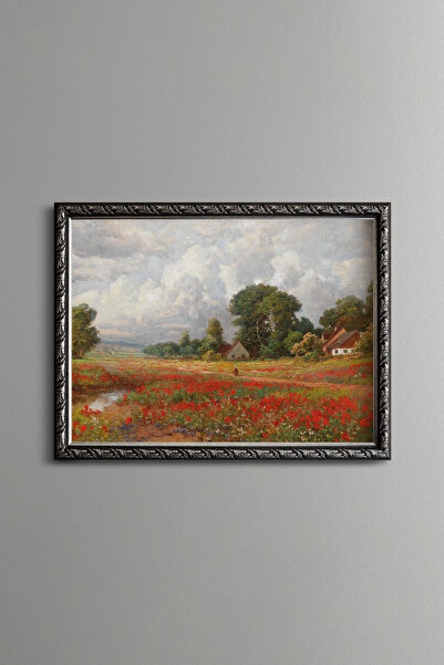 epiqart Poppy Field - Vintage Patterned Frame
