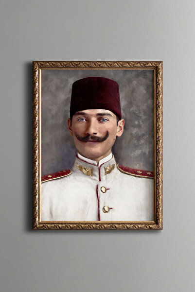 epiqart مصطفى كمال أتاتورك - إطار منقوش عتيق