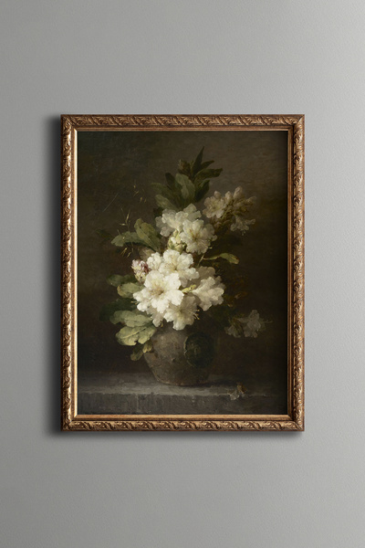 epiqart Beyaz Ormangülü - Vintage Desenli Çerçeve