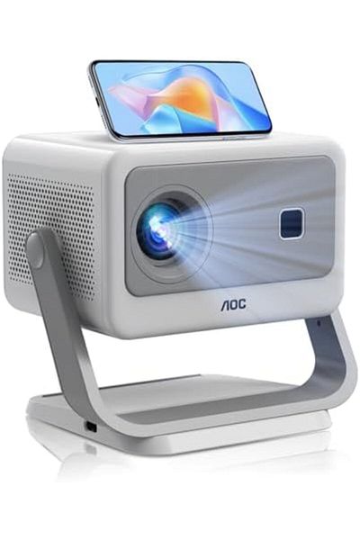 Aoc Portable Projector, 1080P, 12000 Lumen, Support 4K, 5G WiFi6, Compatible with IOS/Android/PC/PS4