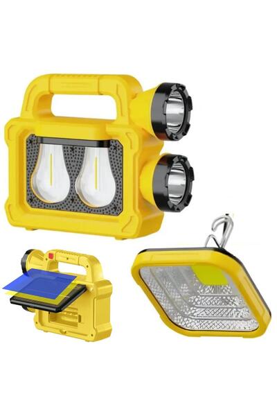 Powermaster PM-26930 Solar Panelli 6 Işık Modlu Powerbank Özellikli 2400mAh T...