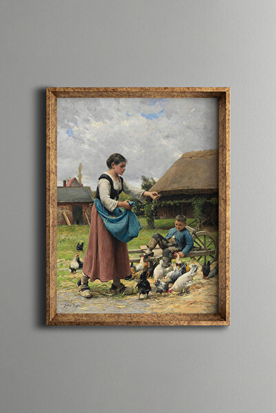 epiqart On the Farm Courtyard - Vintage Patterned Frame