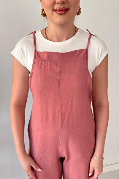 MaziButik Top Binding Jumpsuit Powder