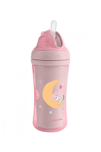 Kikka Boo Cana cu pai din silicon KikkaBoo 220ml KikkaBoo Moony me Pink