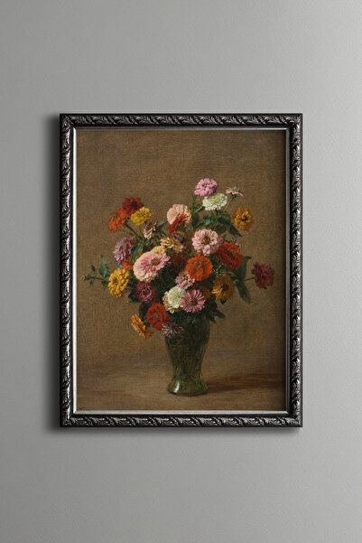 epiqart Zinnias - Vintage Patterned Frame