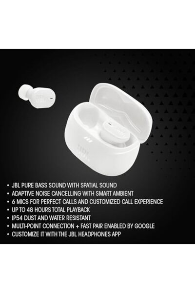 JBL Tune Buds 2 True Wireless Noise Cancelling Earbuds, White