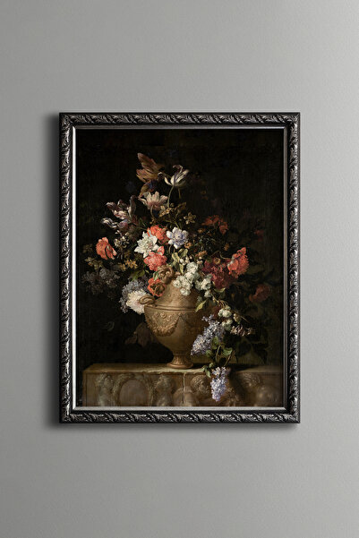 epiqart Flowers in a Vase - Vintage Patterned Frame
