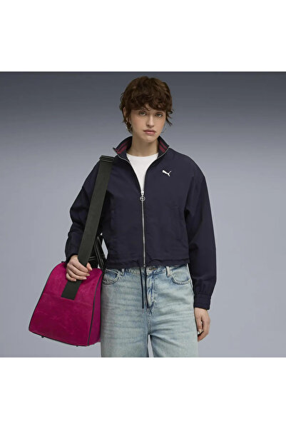 Puma PREMIUM ESS Woven Jacket Lacivert Kadın Fermuarlı Ceket