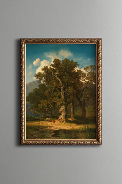 epiqart مناظر الغابة - إطار منقوش عتيق