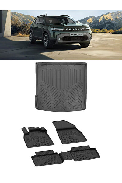 Sahler Renault Duster 2025 ve Sonrası 4.5D Paspas 3D Rizline Bagaj Havuzu Set