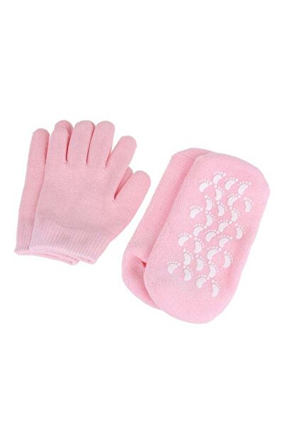 Beauenty جوارب وقفازات جل سبا قابلة لإعادة الاستخدام من بوبيوتي، وردي/أبيض