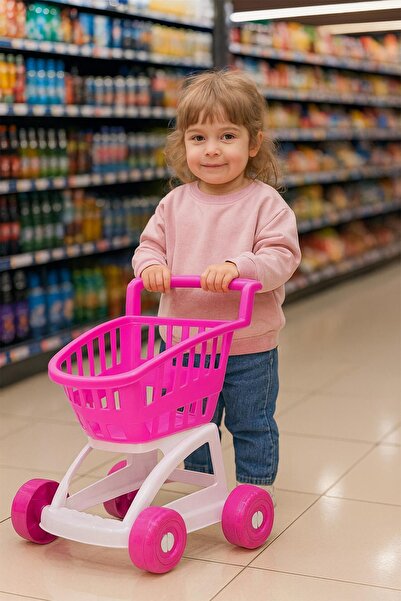 hak-iş oyuncak Dede Toy Shopping Cart Pink – Children's Grocery Cart