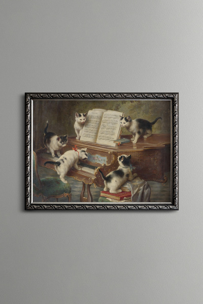 epiqart Puppies - Vintage Patterned Frame