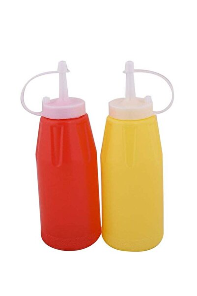 Generic زجاجة كاتشب من قطعتين، أحمر/أصفر، 10 سم