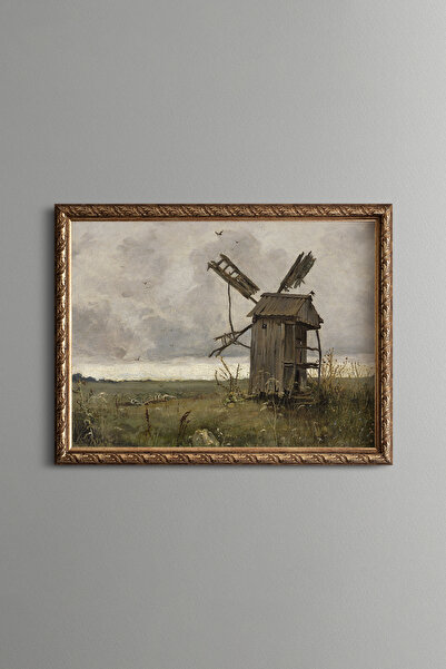 epiqart Moara de vânt - Cadru cu model vintage