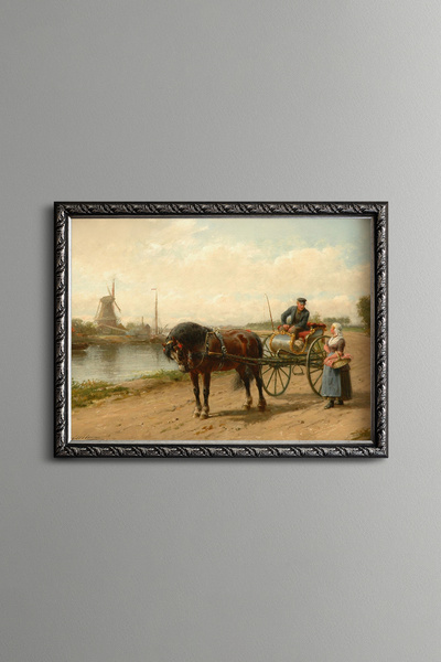 epiqart Romantic Encounter - Vintage Patterned Frame