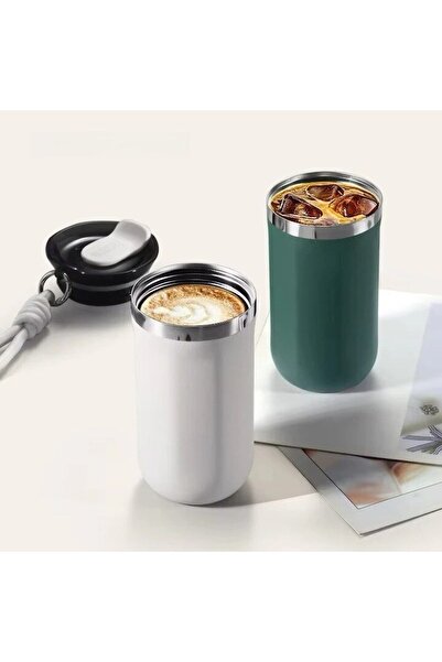 Mixbo Termos pentru Cafea Mixbo, cu Maner, Otel Inoxidabil, Alb, 350 ml