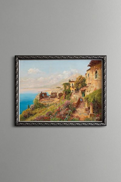epiqart Sicilian Landscape - Vintage Patterned Frame