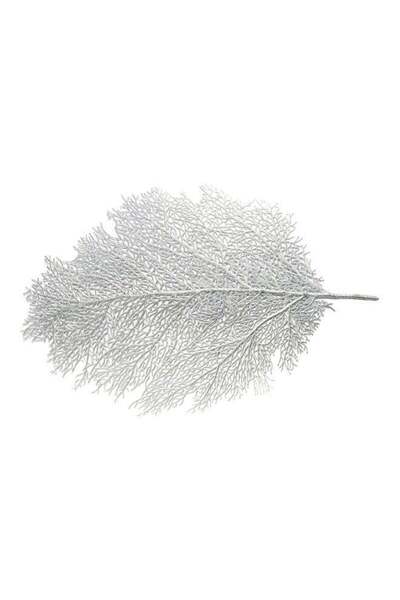 Generic مفرش طاولة على شكل ورقة شجر فضي 56 سنتيمتر