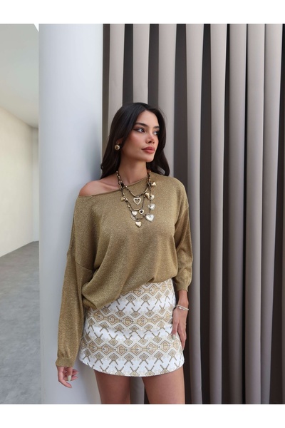 ESRAHELVACI Long Sleeve Glitter Blouse