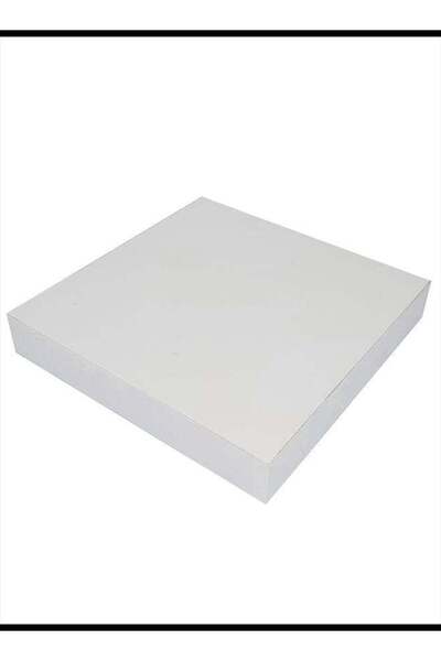 Generic رف خشبي مربع الشكل أبيض 25 × 25 سم