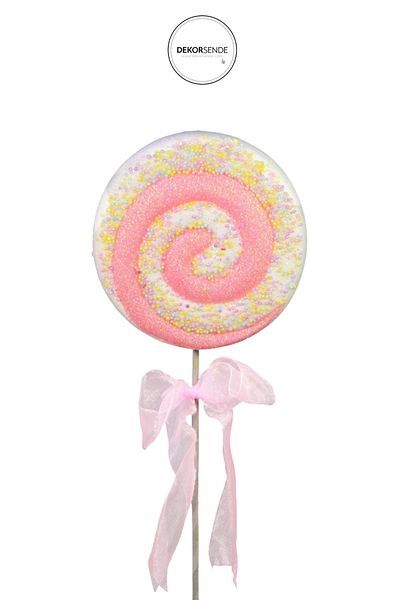 Dekorsende Sparkly New Year's Lollipop Ornament Powder Pink 40 cm